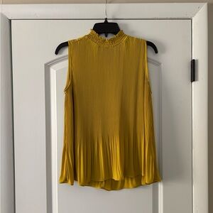 DONATED ITEM - Nanette Lepore - Yellow Sleeveless Pleated Top